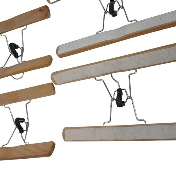 Wood Pant Hangers Set of 4 Pant Hangers 2 sizes - Picture 7 of 11